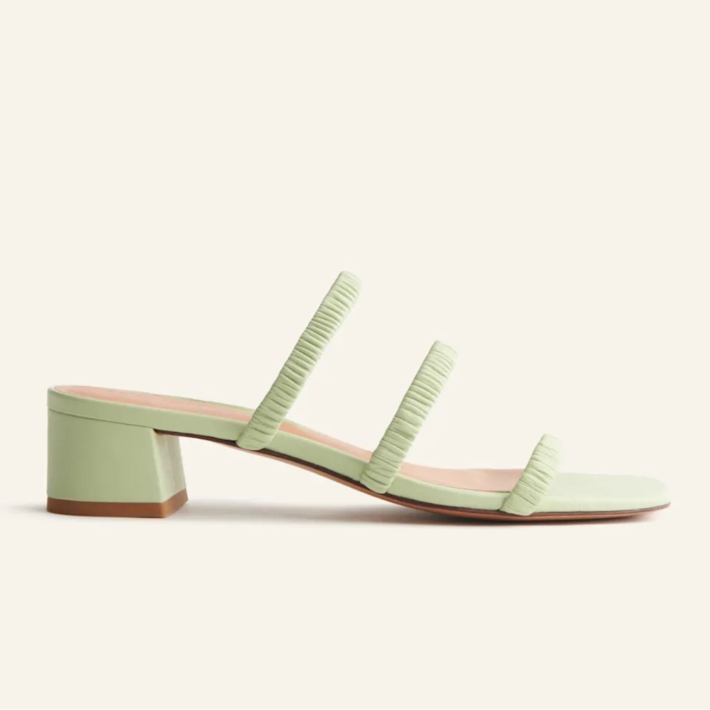 Reformation Assunta Strappy Block Heel Mule Limon - Size 7.5